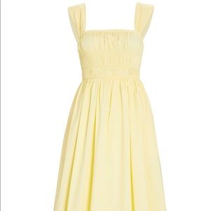 STAUD
Ida Smocked Poplin Midi Dress